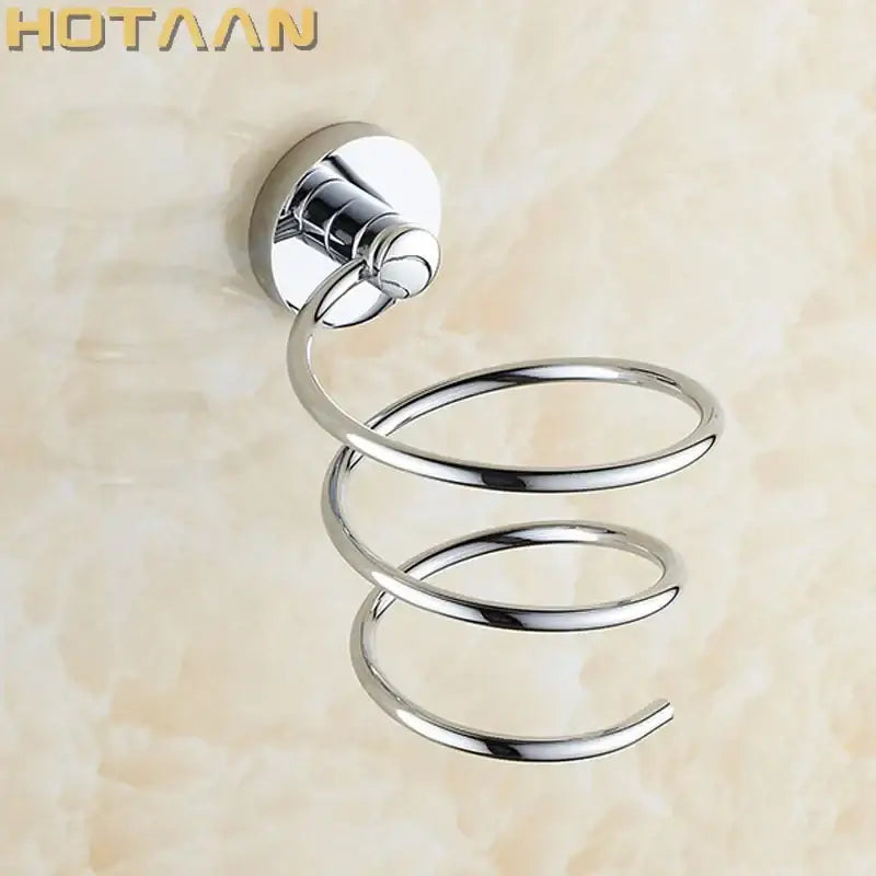 Modern gold spiral hair dryer holder bathroom anti rust rack