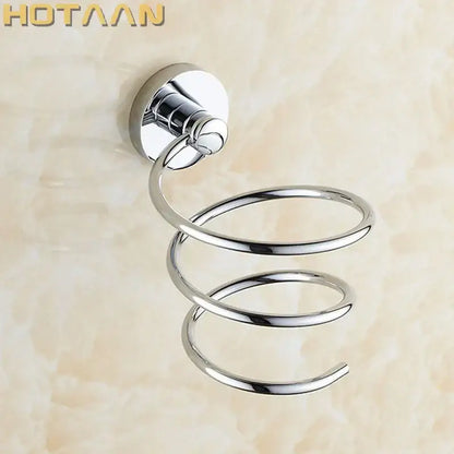 Modern gold spiral hair dryer holder bathroom anti rust rack