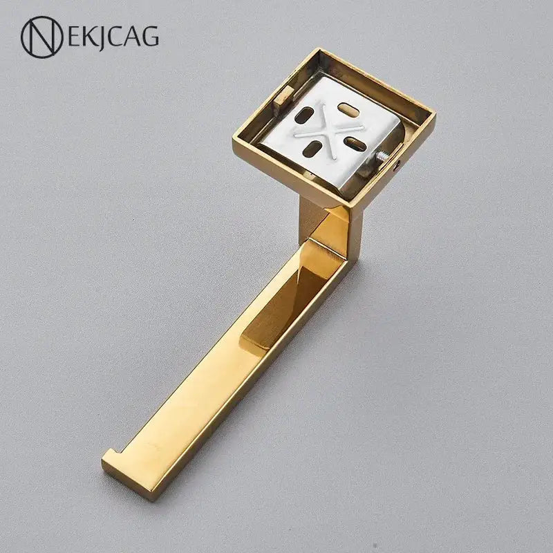 Modern gold square paper holder bathroom wall mount