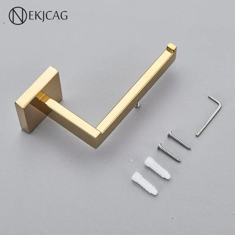 Modern gold square paper holder bathroom wall mount