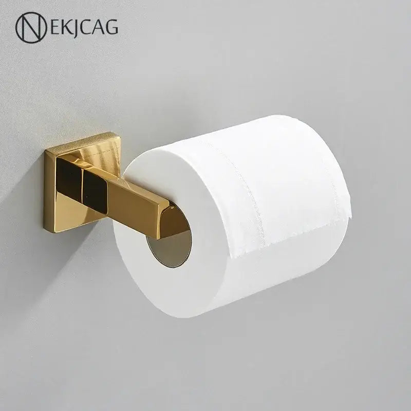Modern gold square paper holder bathroom wall mount