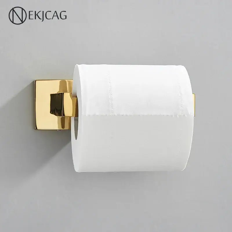 Modern gold square paper holder bathroom wall mount
