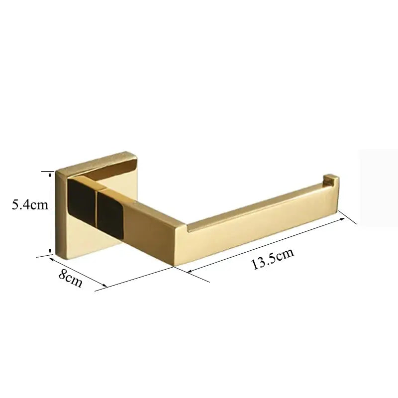 Modern gold square paper holder bathroom wall mount