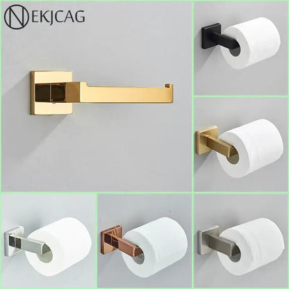 Modern gold square paper holder bathroom wall mount