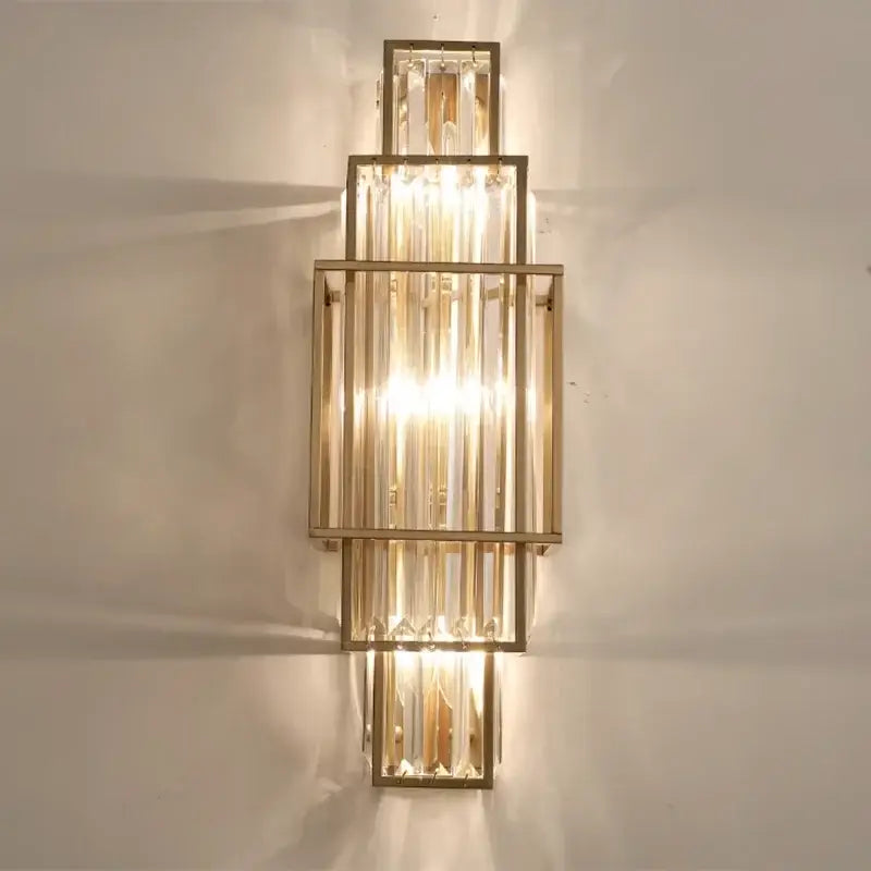 Modern gold stacked crystal wall lamp bedroom luxury lighting
