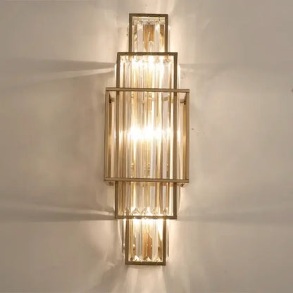Modern gold stacked crystal wall lamp bedroom luxury lighting