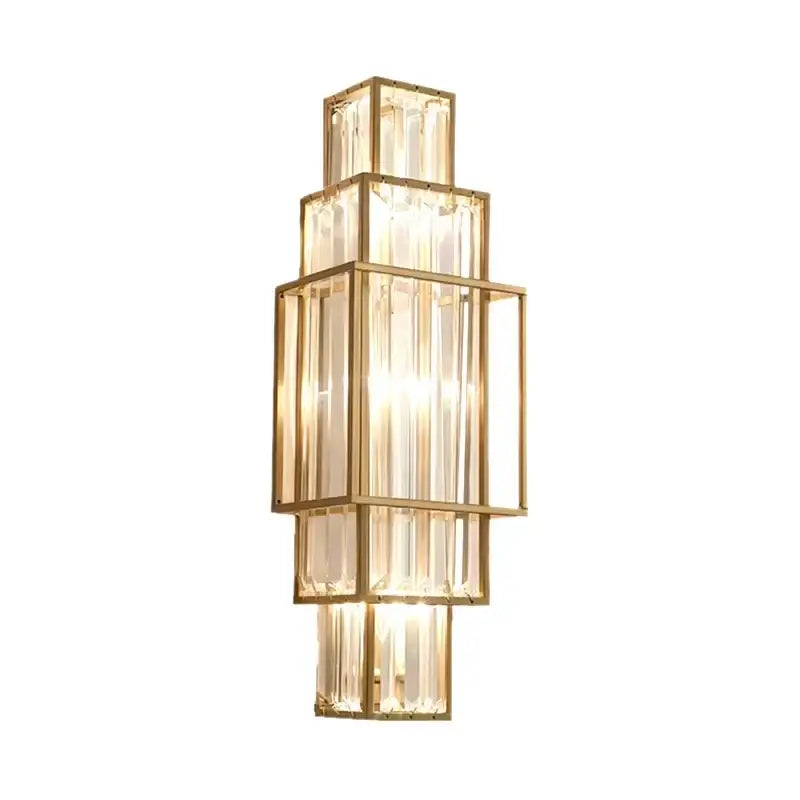 Modern gold stacked crystal wall lamp bedroom luxury lighting