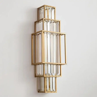 Modern gold stacked crystal wall lamp bedroom luxury lighting
