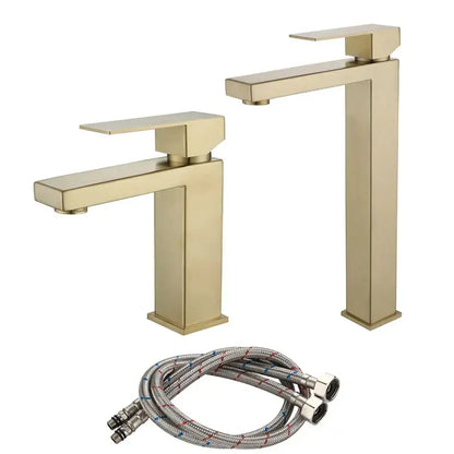Modern gold stainless steel basin faucet bathroom hot cold mixer