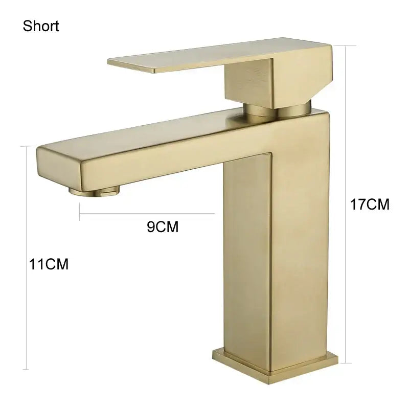 Modern gold stainless steel basin faucet bathroom hot cold mixer