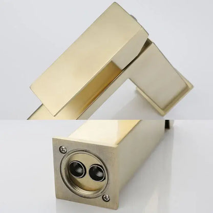 Modern gold stainless steel basin faucet bathroom hot cold mixer