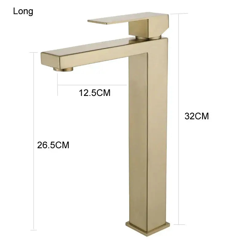 Modern gold stainless steel basin faucet bathroom hot cold mixer