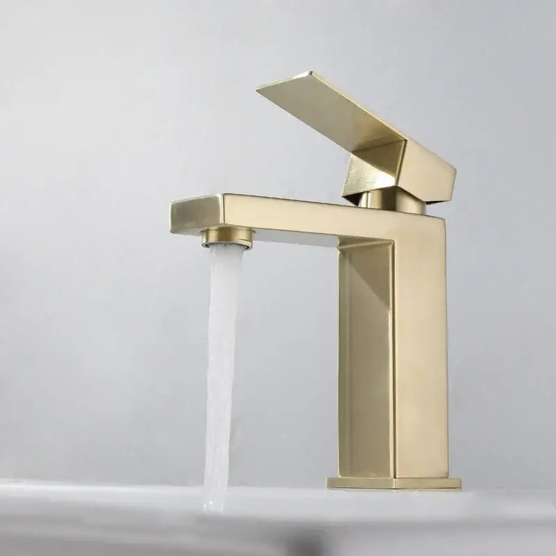 Modern gold stainless steel basin faucet bathroom hot cold mixer