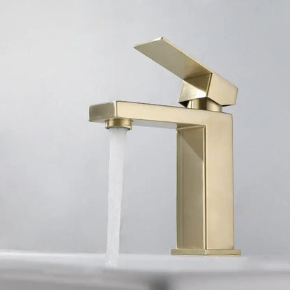 Modern gold stainless steel basin faucet bathroom hot cold mixer