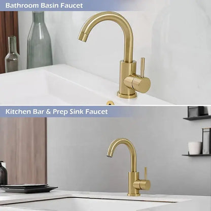 Modern gold stainless steel basin faucet bathroom sink mixer