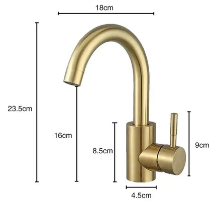 Modern gold stainless steel basin faucet bathroom sink tap