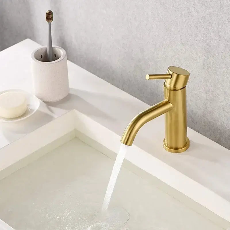 Modern gold stainless steel basin faucet bathroom sink tap