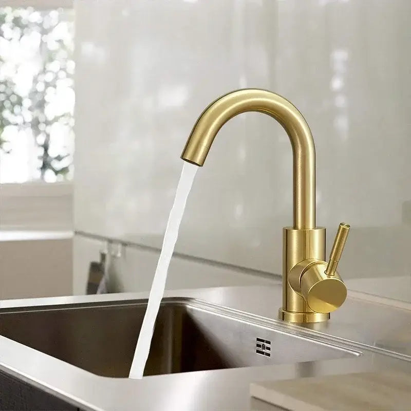 Modern gold stainless steel basin faucet bathroom sink tap
