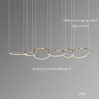 Modern gold stainless steel pendant lamp kitchen led lustre