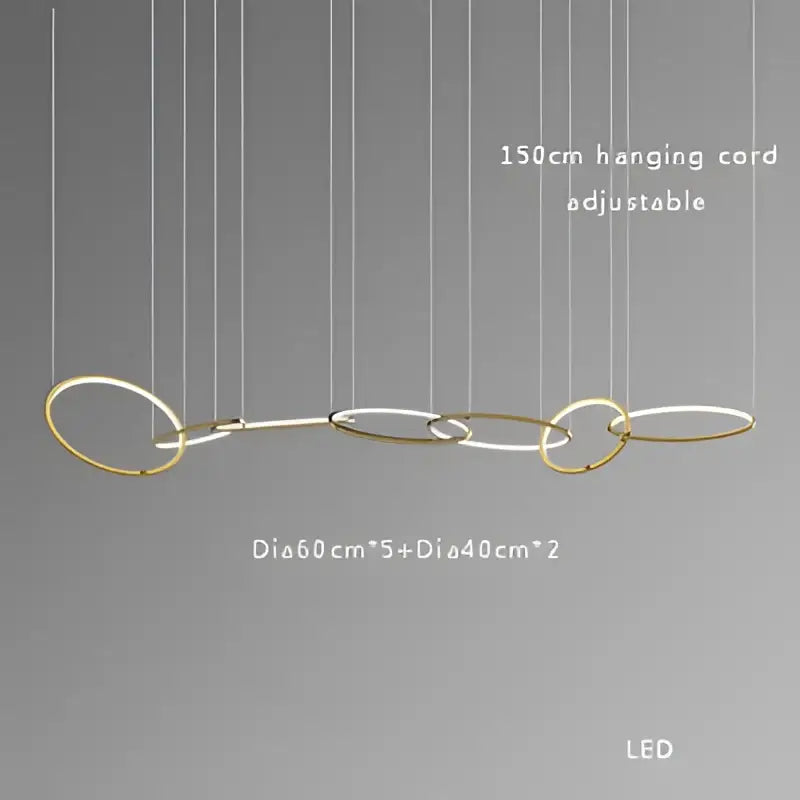 Modern gold stainless steel pendant lamp kitchen led lustre