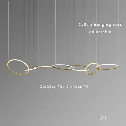 Modern gold stainless steel pendant lamp kitchen led lustre