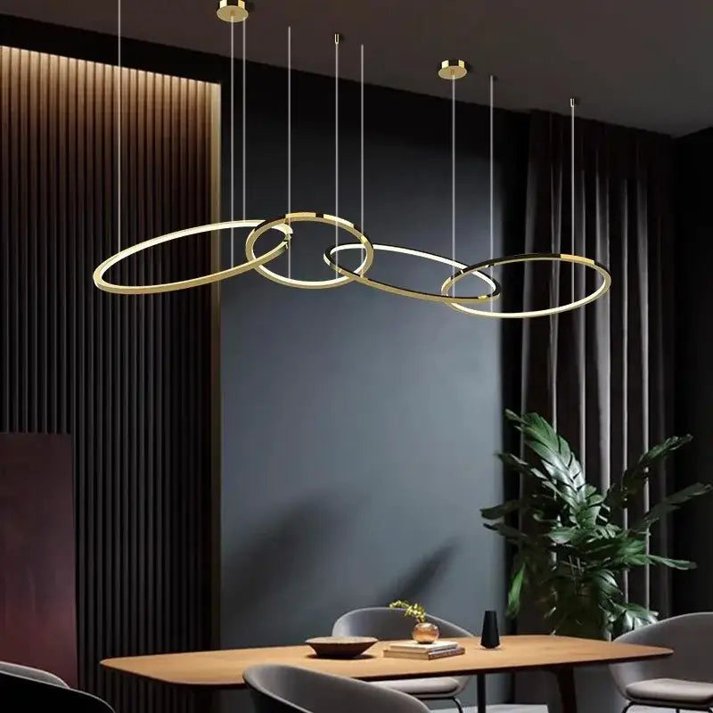 Modern gold stainless steel pendant lamp kitchen led lustre
