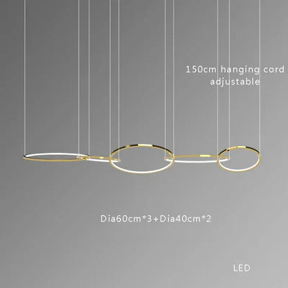 Modern gold stainless steel pendant lamp kitchen led lustre