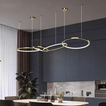 Modern gold stainless steel pendant lamp kitchen led lustre