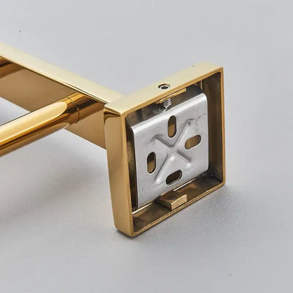 Modern gold stainless steel wall mount towel rack with bathroom shelf