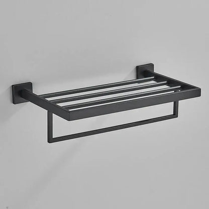 Modern gold stainless steel wall mount towel rack with bathroom shelf