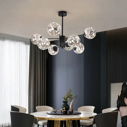 Modern gold star glass pendant light dining room chandelier