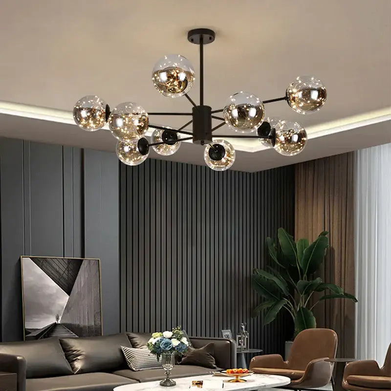 Modern gold star glass pendant light dining room chandelier