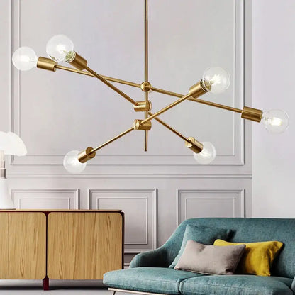 Modern gold starburst glass ball globe pendant light dining room