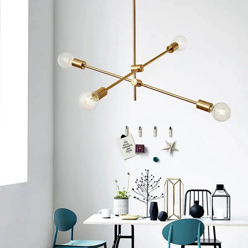 Modern gold starburst glass ball globe pendant light dining room