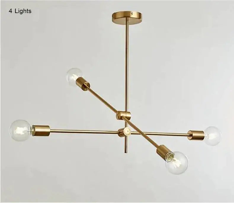 Modern gold starburst glass ball globe pendant light dining room