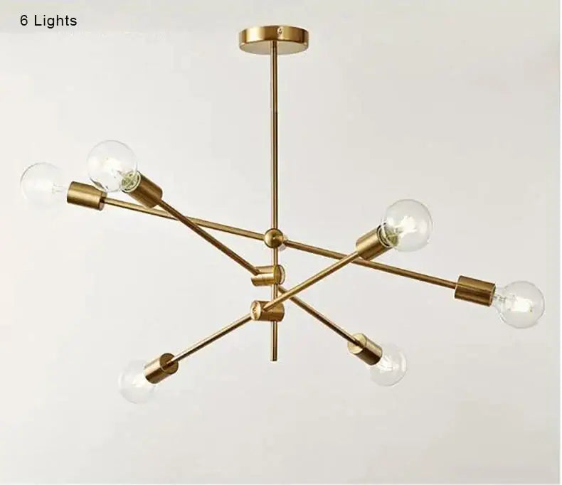 Modern gold starburst glass ball globe pendant light dining room