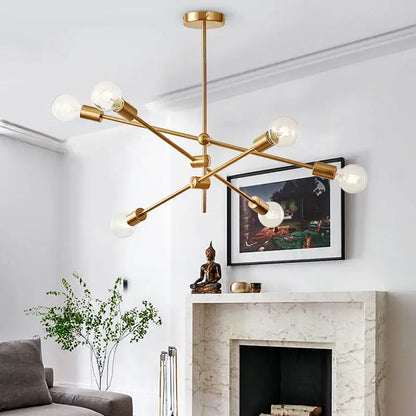 Modern gold starburst glass ball globe pendant light dining room