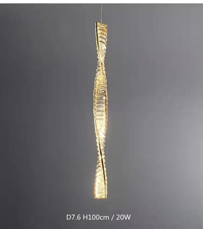 Modern gold steel led pendant light dining room crystal chandelier