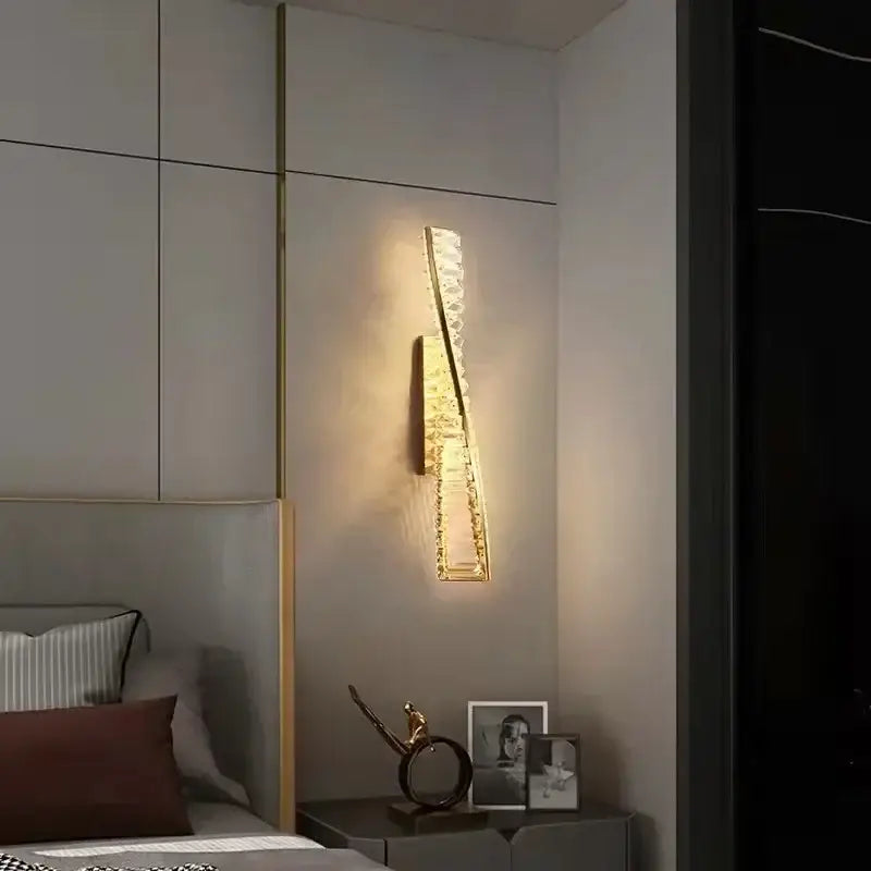 Modern gold steel led pendant light dining room crystal chandelier