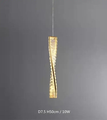 Modern gold steel led pendant light dining room crystal chandelier