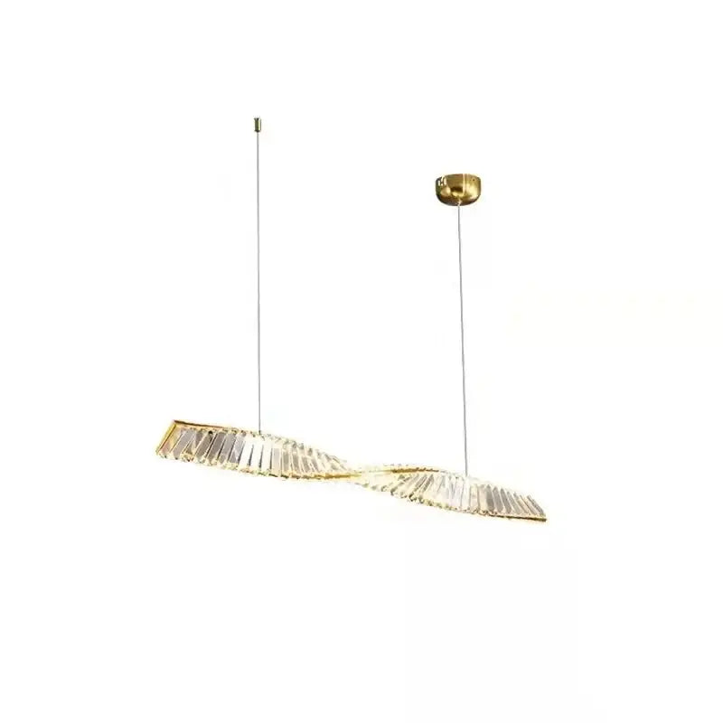 Modern gold steel led pendant light dining room crystal chandelier