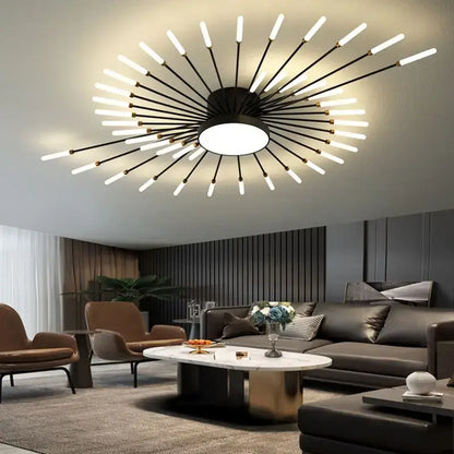 Modern gold sunburst acrylic led ceiling lights for bedroom