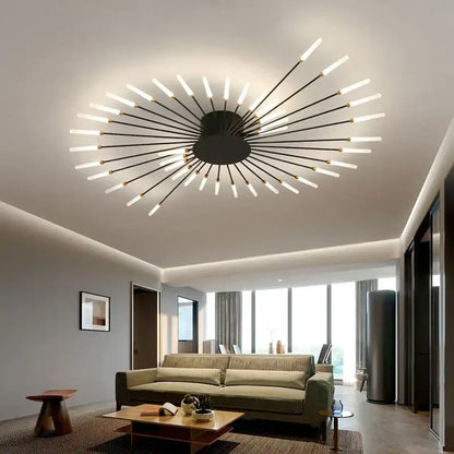 Modern gold sunburst acrylic led ceiling lights for bedroom