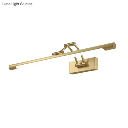 Modern gold swing arm wall lamp bathroom vanity light