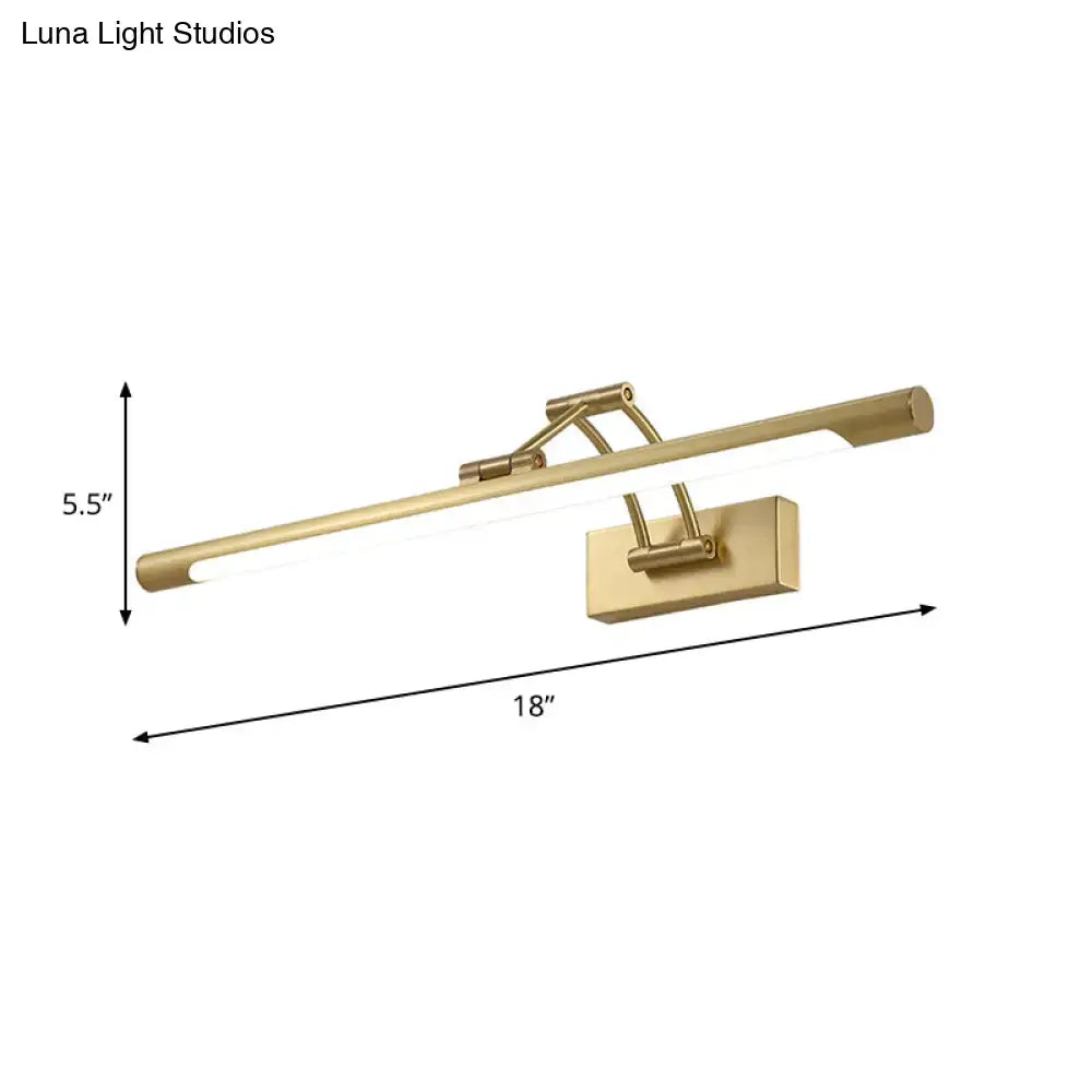 Modern gold swing arm wall lamp bathroom vanity light