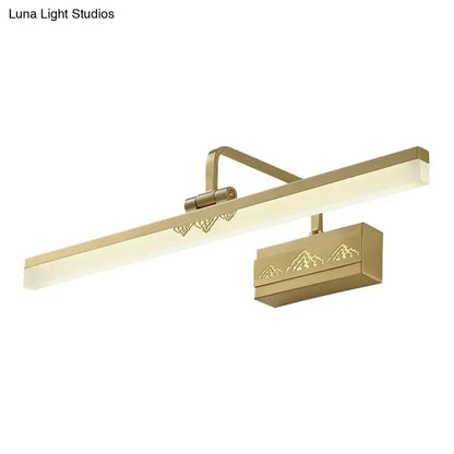 Modern gold swing arm wall sconce bedroom mountain tube metallic wall