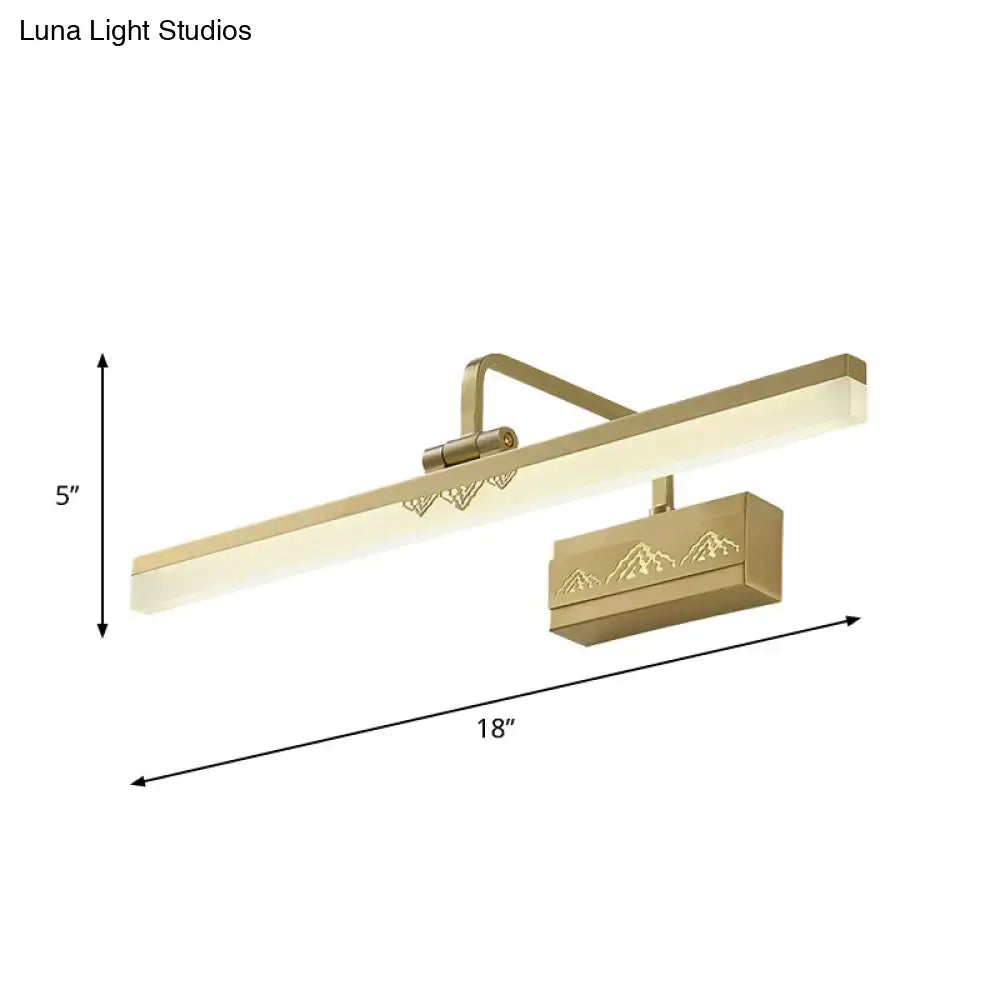 Modern gold swing arm wall sconce bedroom mountain tube metallic wall