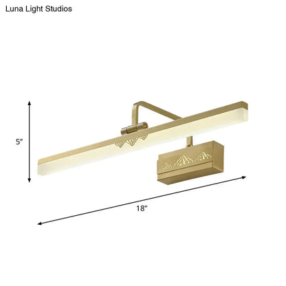 Modern gold swing arm wall sconce bedroom mountain tube metallic wall