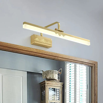 Modern gold swing arm wall sconce bedroom mountain tube metallic wall