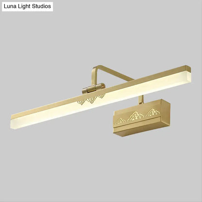 Modern gold swing arm wall sconce bedroom mountain tube metallic wall